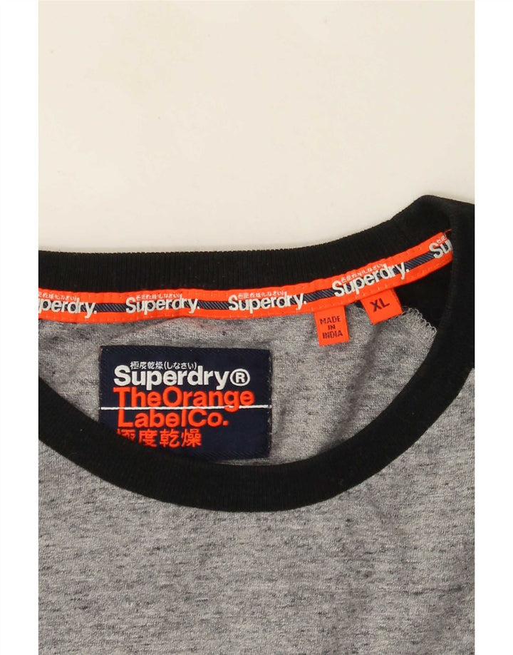 Superdry Mens Top Long Sleeve XL Grey Colourblock