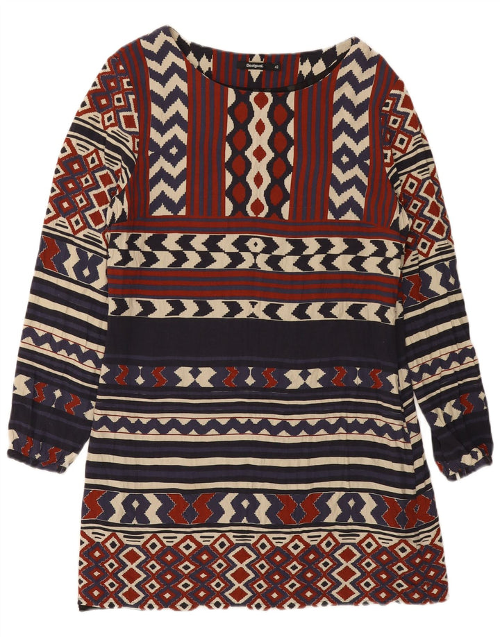 DESIGUAL Womens A-Line Dress EU 42 Large Multicoloured Geometric