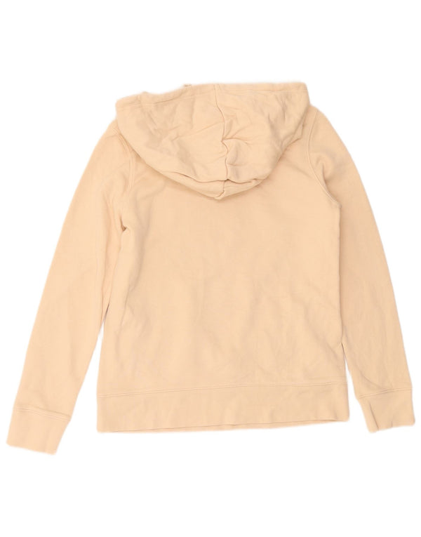 Adidas Womens Graphic Oversized Hoodie Jumper UK 6 XS Beige Cotton