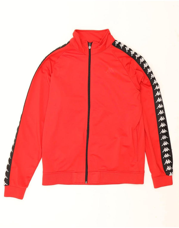 Kappa Mens Graphic Tracksuit Top Jacket XL Red Colourblock