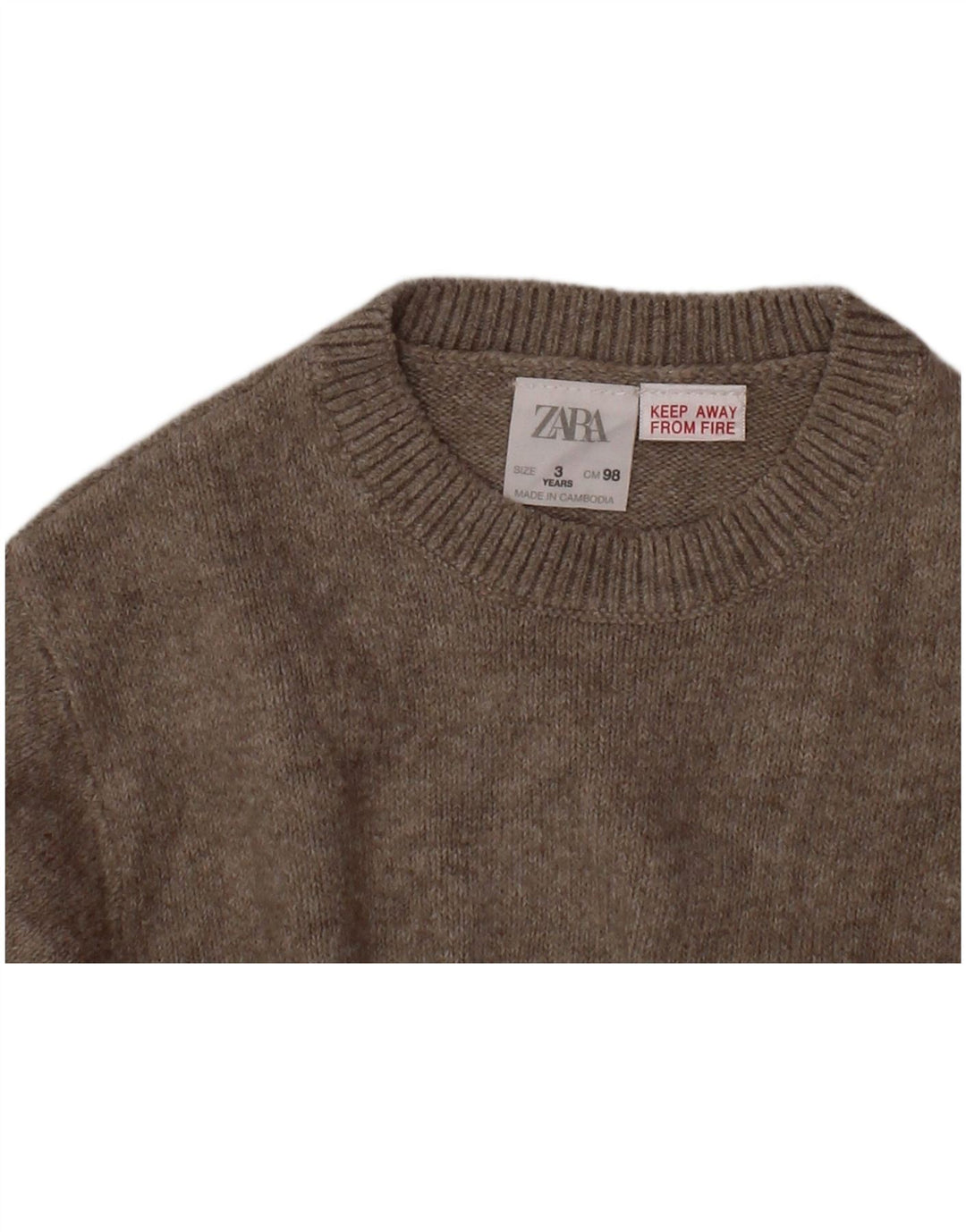ZARA Girls Crew Neck Jumper Sweater 2-3 Years Grey