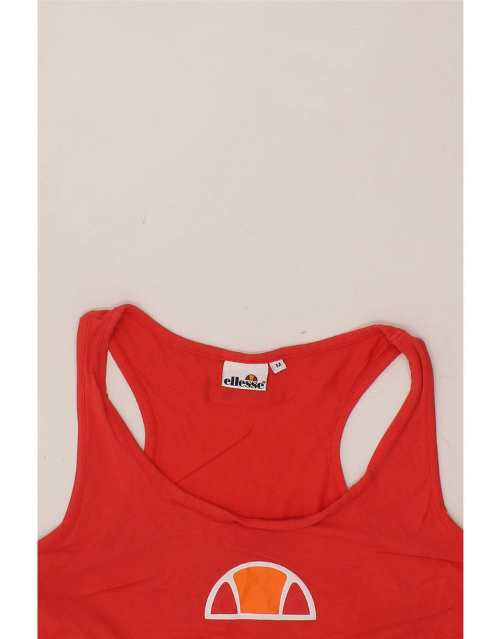 ELLESSE Womens Crop Graphic Vest Top UK 12 Medium Red Vintage Ellesse and Second-Hand Ellesse from Messina Hembry 