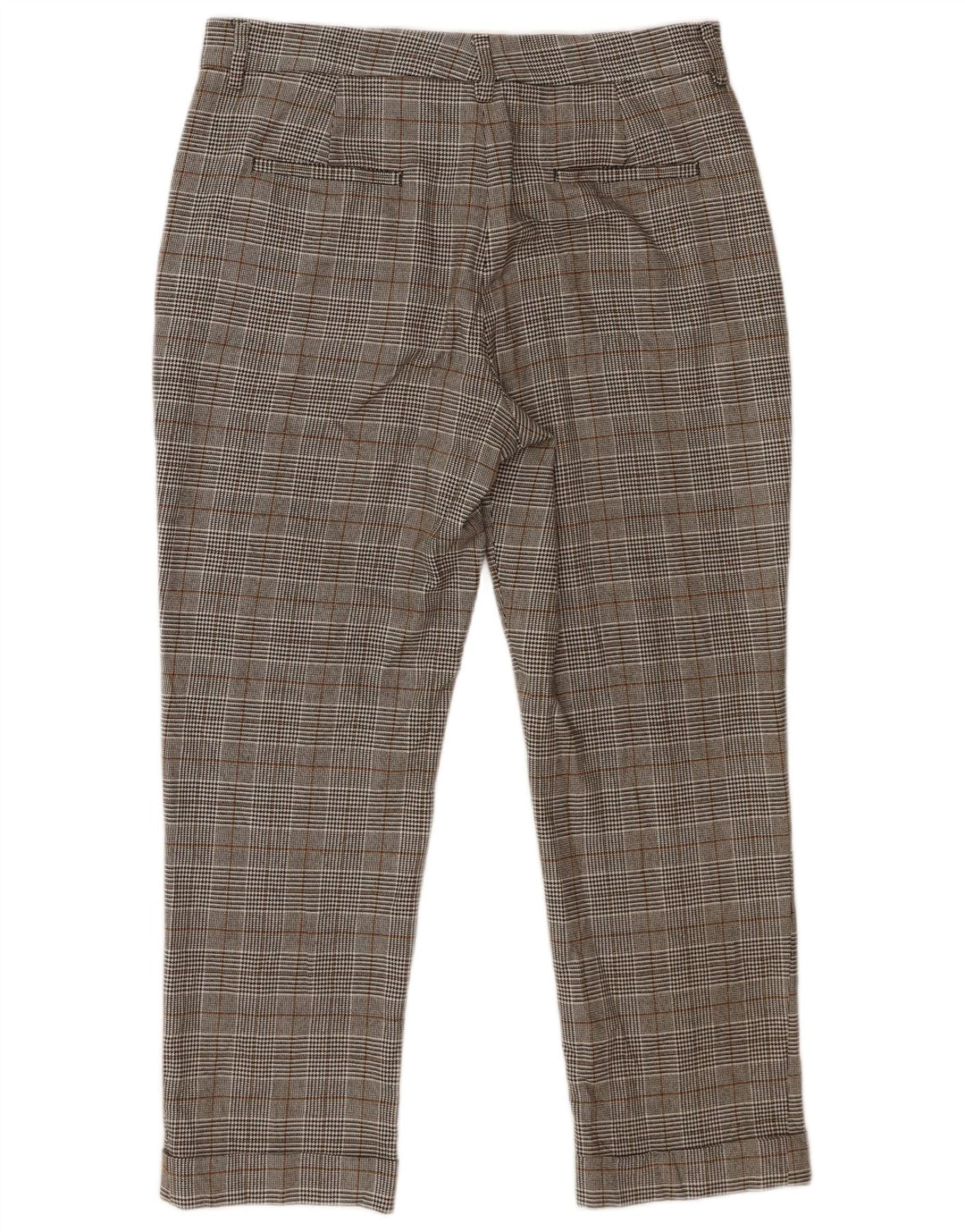 Zara Womens Slim Cropped Trousers EU 40 Medium W30 L25 Grey Houndstooth
