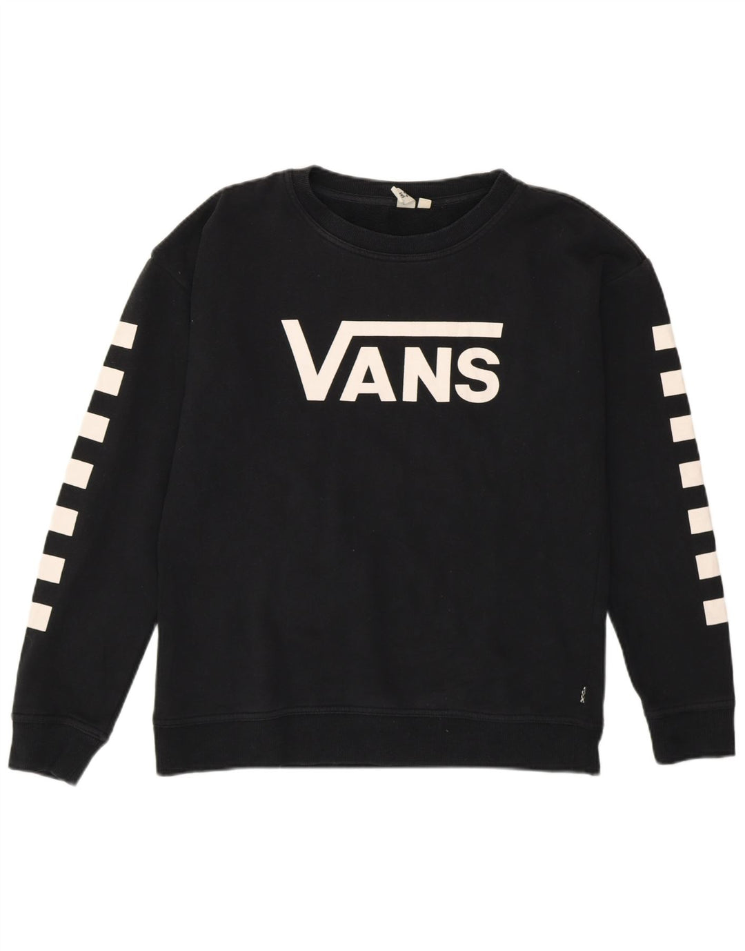 Vans Womens Graphic Sweatshirt Jumper Small Black Geometric Cotton