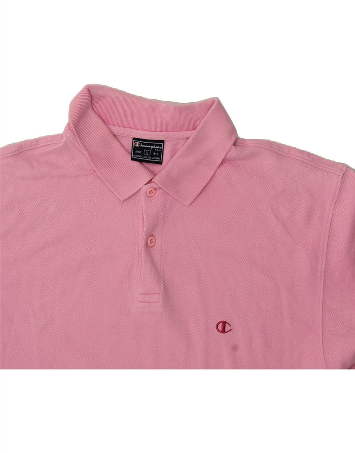 CHAMPION Mens Polo Shirt Large Pink Cotton Vintage Champion and Second-Hand Champion from Messina Hembry 