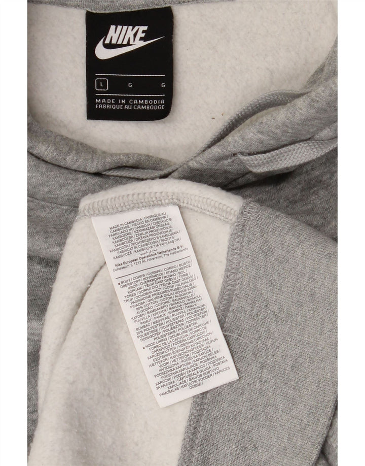 Nike Mens Hoodie Jumper Large Grey Flecked Cotton