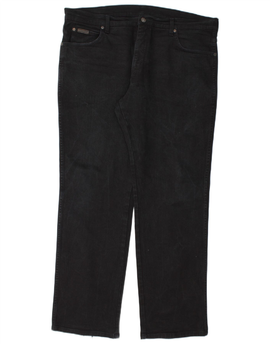 Wrangler Mens Texas Stretch Straight Jeans W38 L32 Black Cotton
