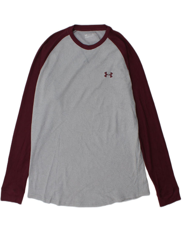 UNDER ARMOUR Mens Top Long Sleeve XL Grey Colourblock Polyester