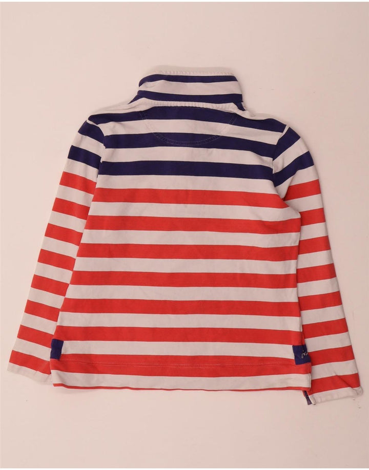 JOULES Womens Button Neck Sweatshirt Jumper UK 12 Medium Red Striped