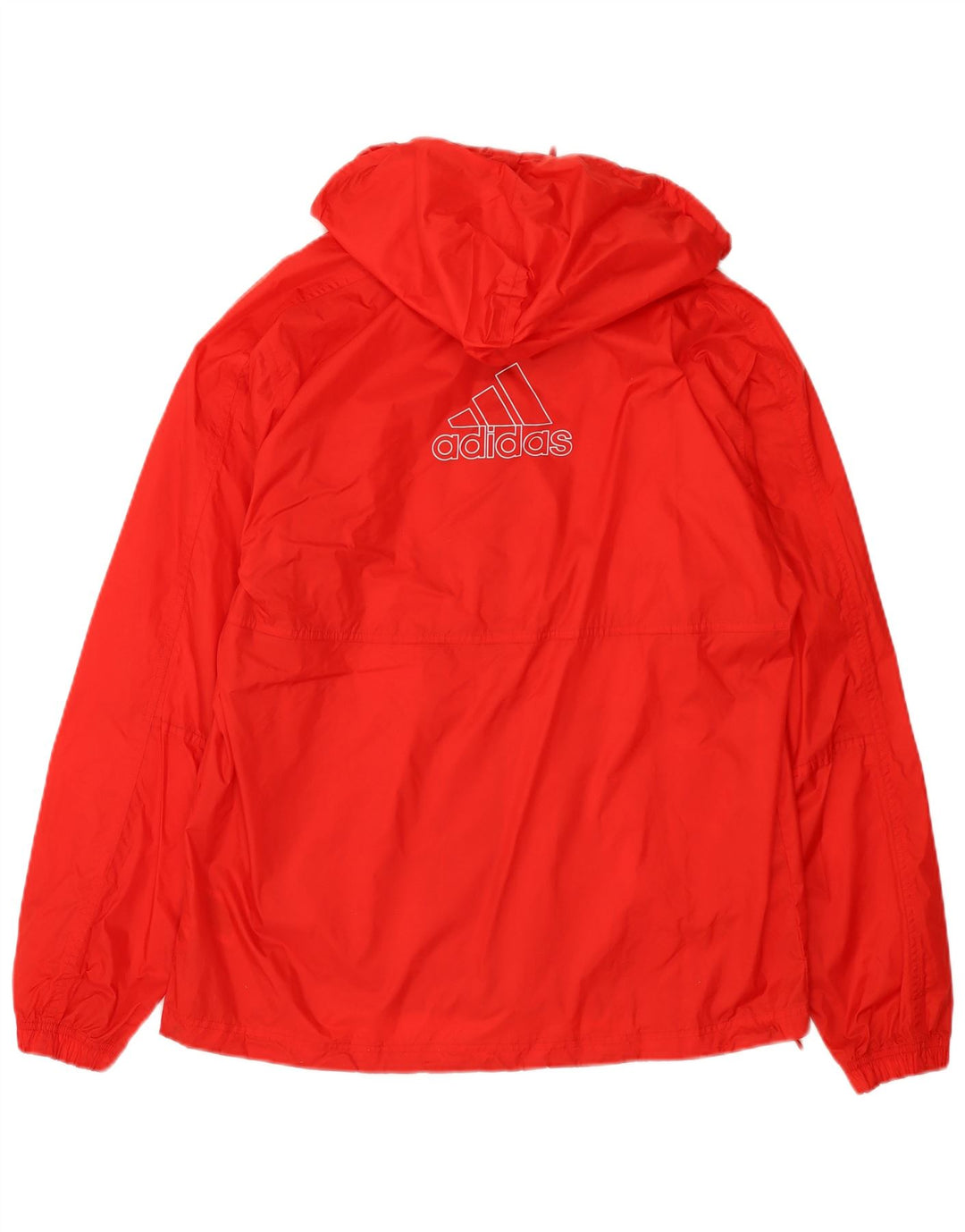 ADIDAS Mens Graphic Hooded Rain Jacket UK 36 Small Red Nylon
