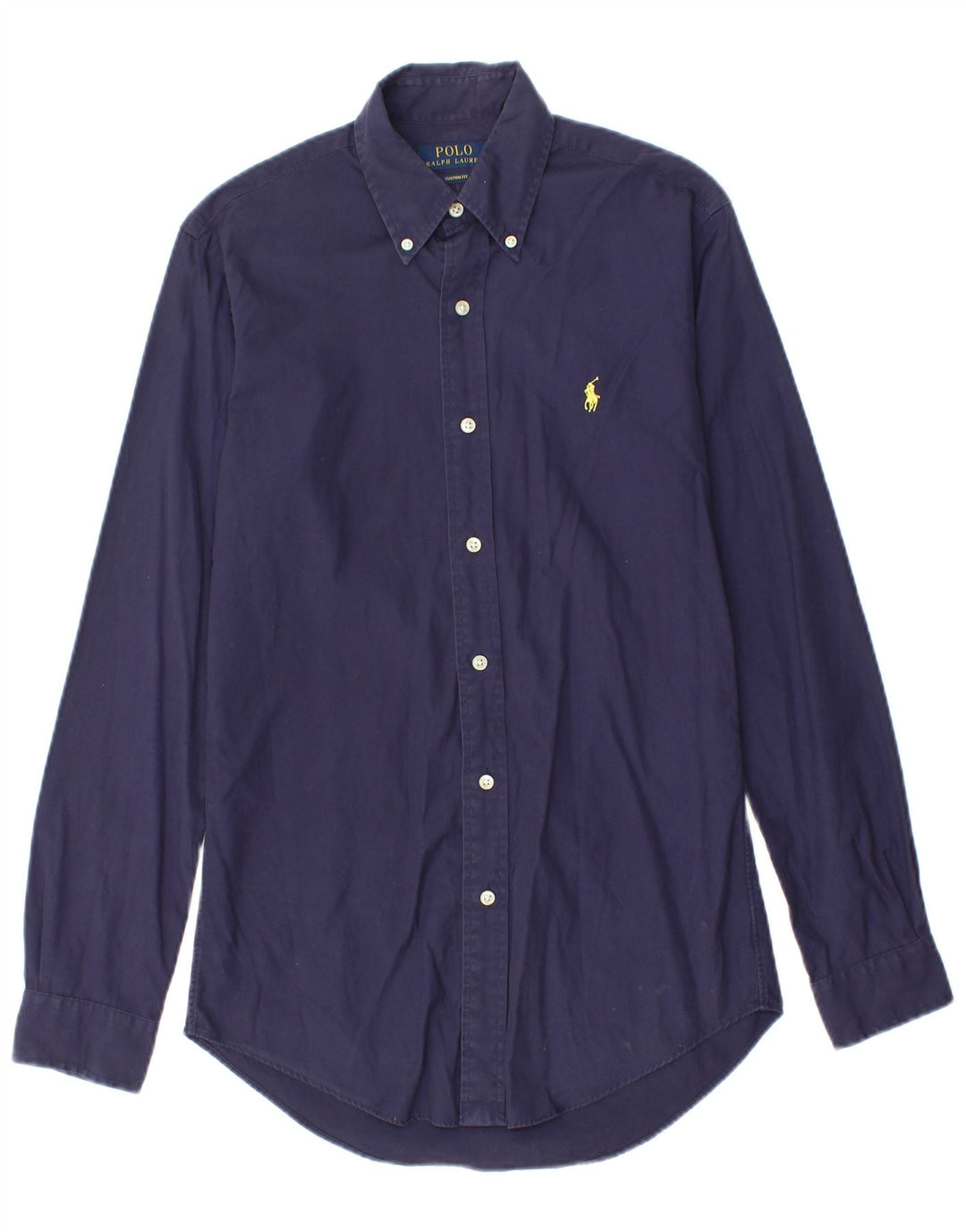 POLO RALPH LAUREN Mens Custom Fit Shirt XS Navy Blue Cotton