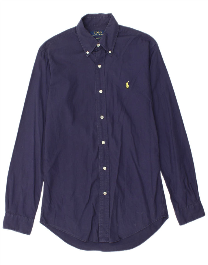 POLO RALPH LAUREN Mens Custom Fit Shirt XS Navy Blue Cotton