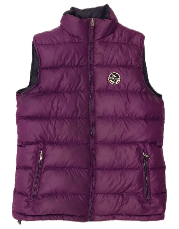 North Sails Womens Reversible Padded Gilet UK 10 Small Purple Polyamide
