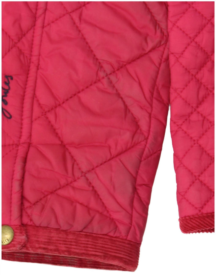 Joules Womens Quilted Jacket UK 12 Medium  Pink Polyester