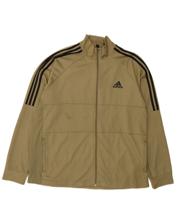 Adidas Mens Tracksuit Top Jacket 2XL Khaki Polyester