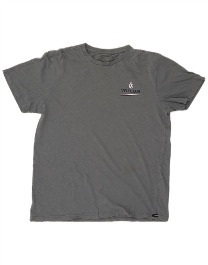 VOLCOM Womens Graphic T-Shirt Top UK 16 Large Blue Cotton