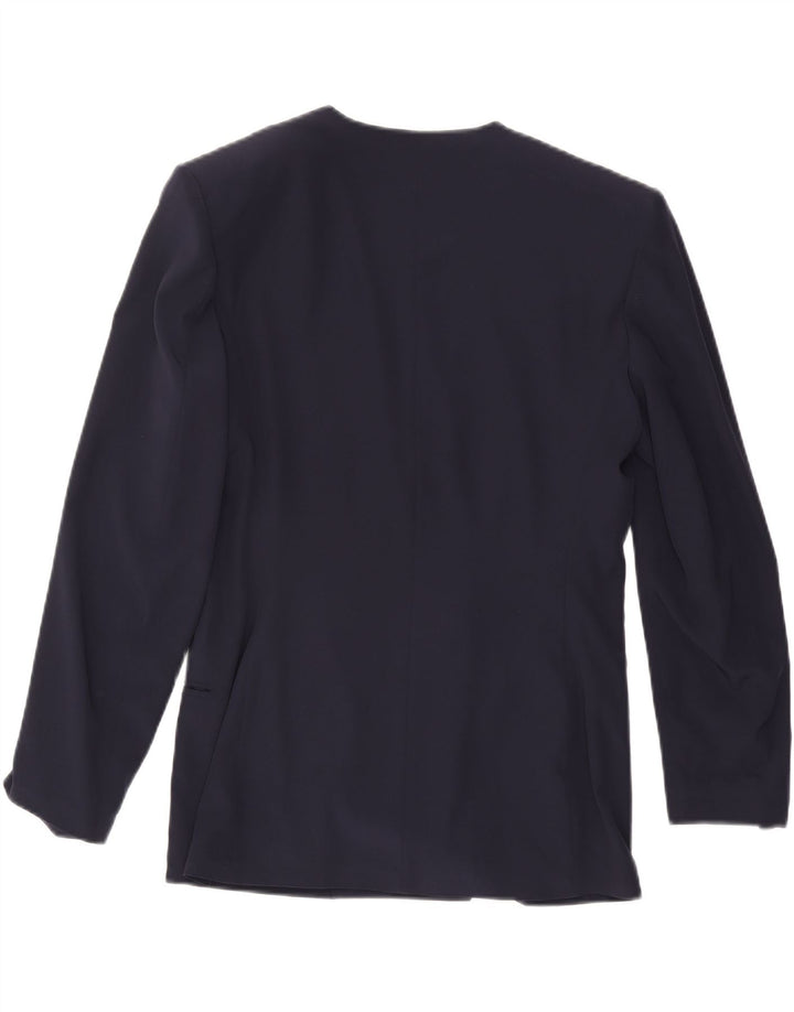 VINTAGE Womens Double Breasted Blazer Jacket IT 44 Medium Navy Blue