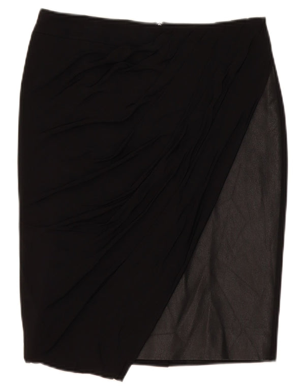 Karen Millen Womens Pencil Skirt UK 10 Small W28 Black Colourblock Viscose