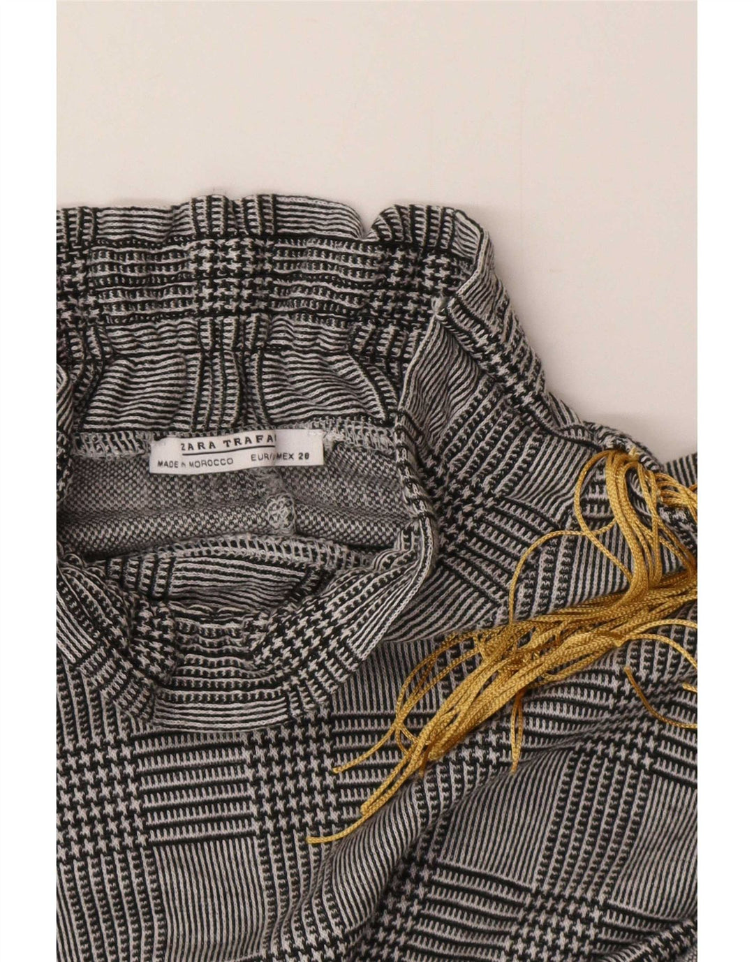 Zara Womens Long Sleeve Blouse Top UK 12 Medium Grey Check Classic
