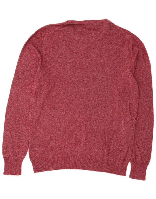 Liu Jo Mens Crew Neck Jumper Sweater XL Burgundy Flecked Viscose