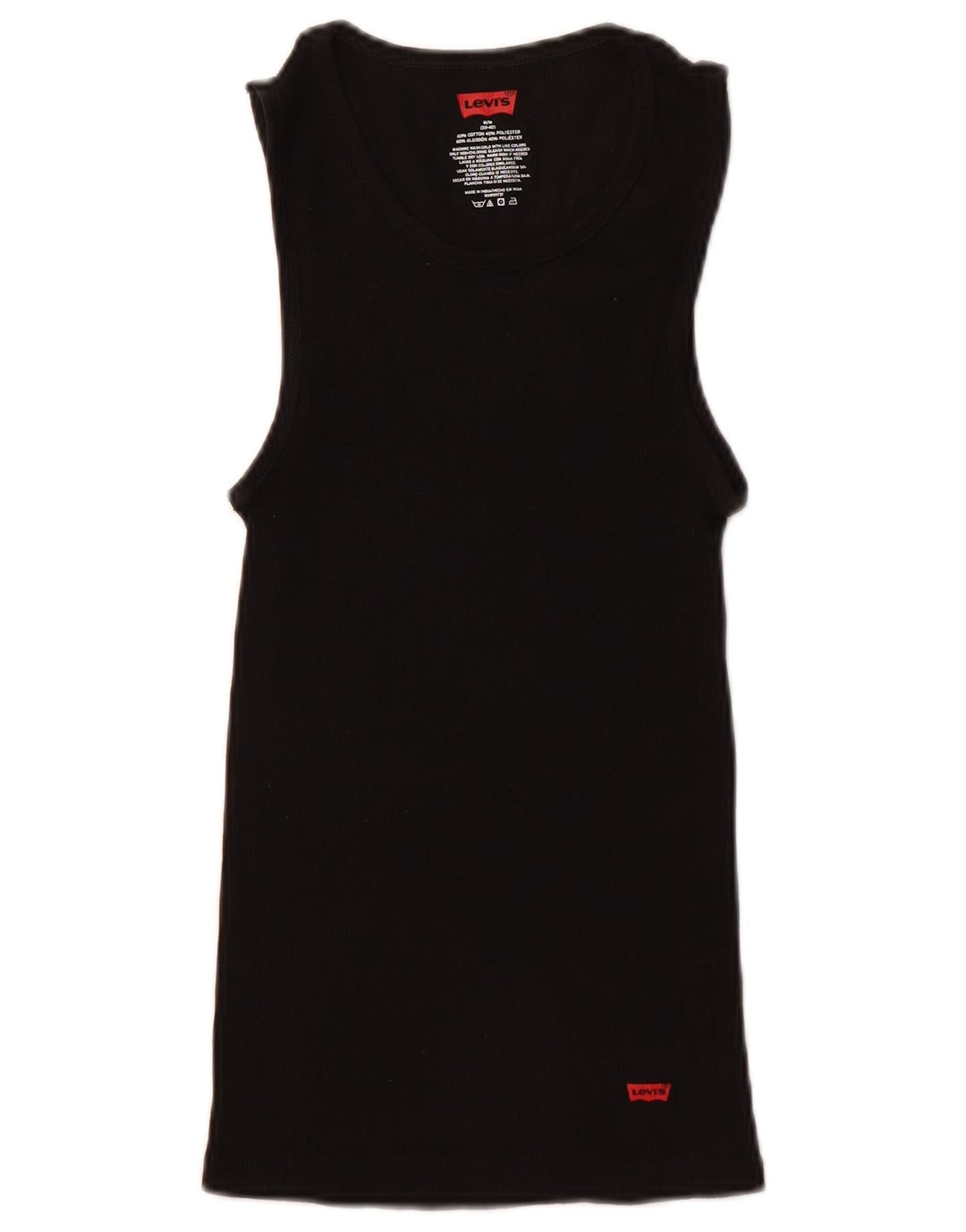 LEVI'S Mens Vest Top UK 38/40 Medium Black Cotton