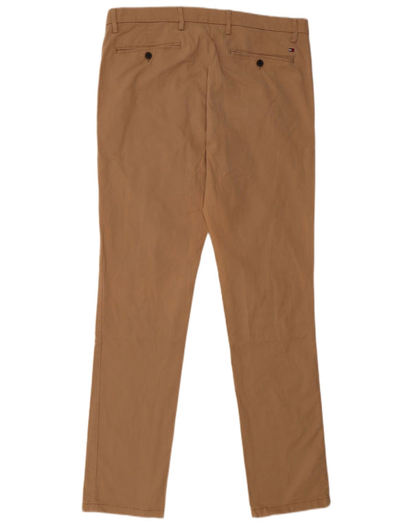 Tommy Hilfiger Mens Slim Fit Chino Trousers W36 L34 Beige Cotton