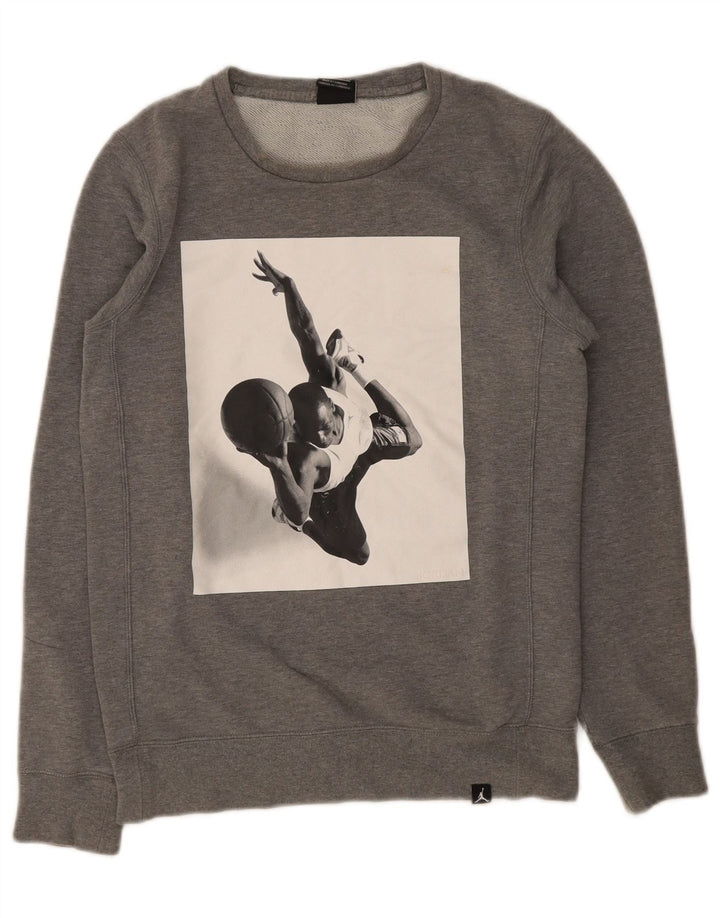 Nike Mens Graphic Sweatshirt Jumper XS Grey Cotton