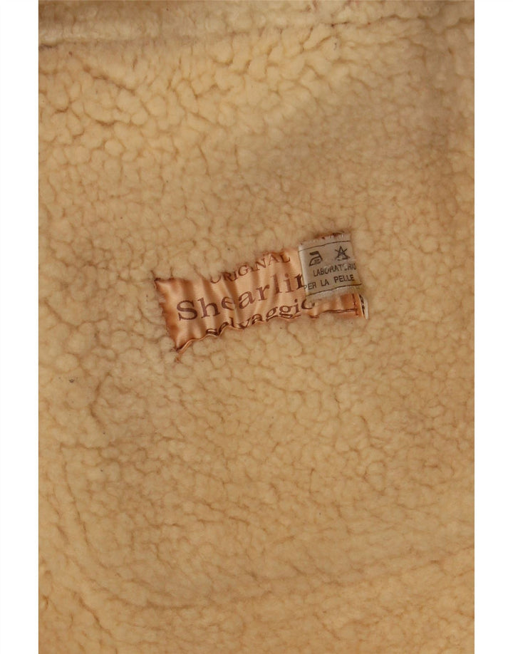 Vintage Womens Oversized Shearling Jacket UK 18 XL Brown Shearling