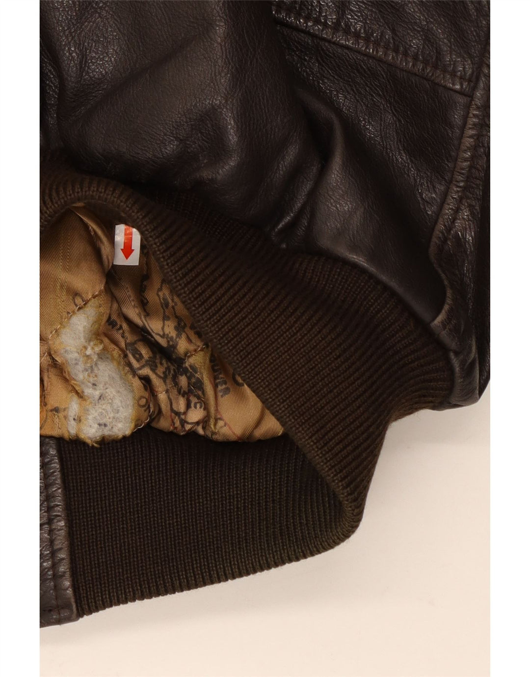 Vintage Mens Military Leather Jacket IT 54 2XL Brown