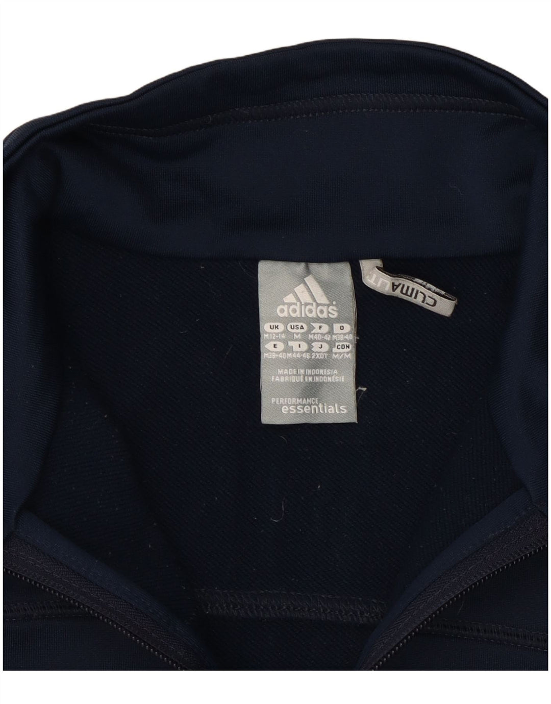 ADIDAS Womens Climalite Tracksuit Top Jacket UK 12/14 Medium Navy Blue