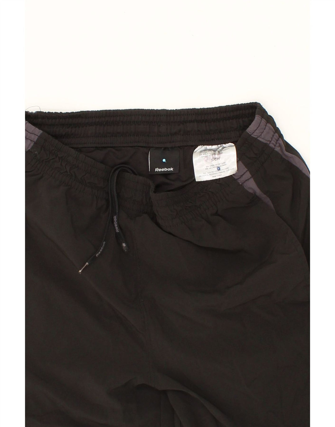 REEBOK Mens Sport Shorts Small Black Colourblock Polyester Vintage Reebok and Second-Hand Reebok from Messina Hembry 
