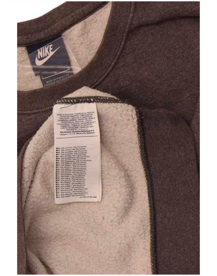 NIKE Mens Sweatshirt Jumper Large Grey Cotton