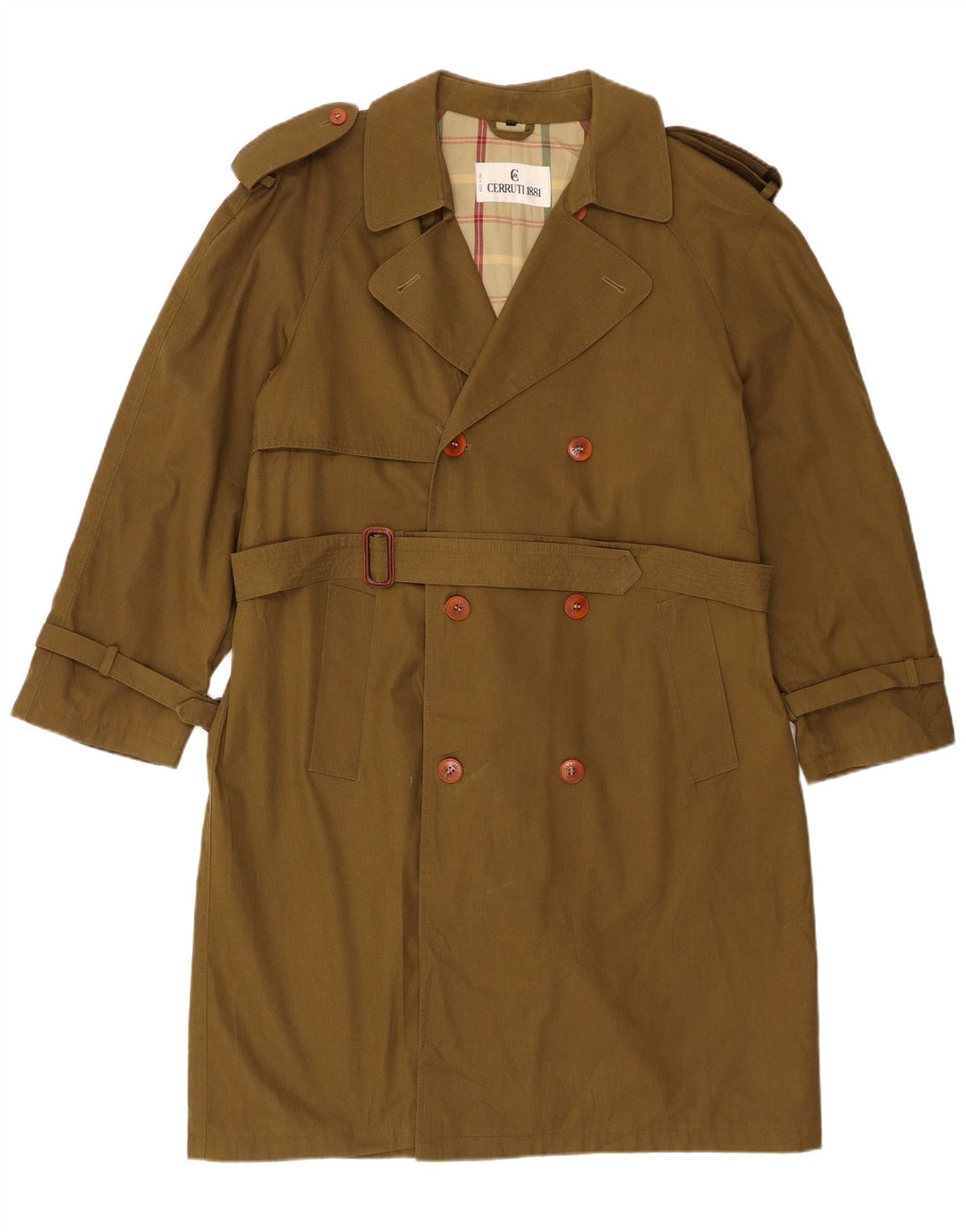 CERRUTI 1881 Mens Loose Fit Trench Coat IT 46 Small Khaki