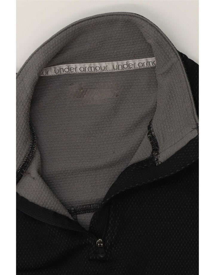 Under Armour Mens Zip Neck Pullover Tracksuit Top Small Black