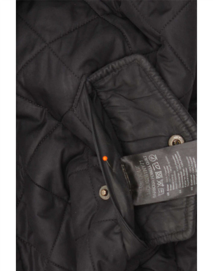 Barbour Mens Quilted Jacket UK 36 Small Navy Blue Polyester