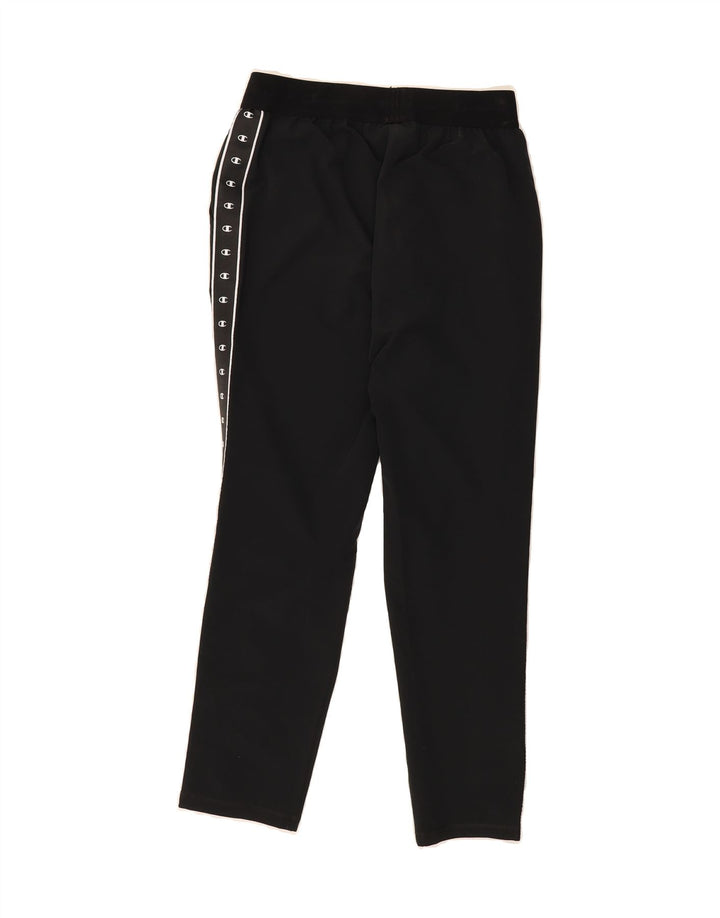 CHAMPION Womens Graphic Tracksuit Trousers UK 12 Medium  Black Polyester Vintage Champion and Second-Hand Champion from Messina Hembry 