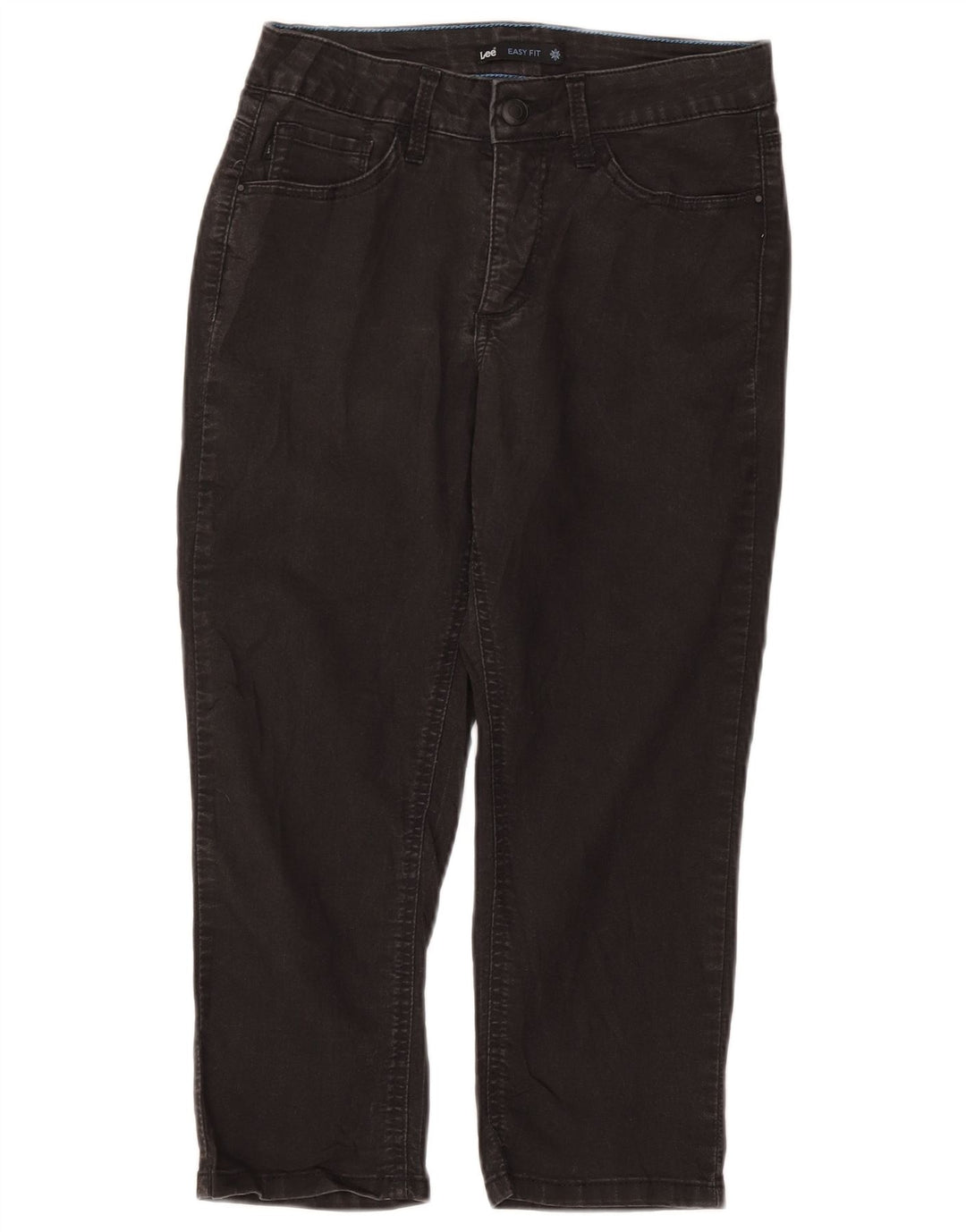 Lee Womens Easy Fit Capri Jeans US 8 Medium W28 L21 Black Cotton