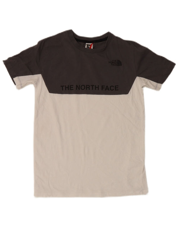The North Face Boys Graphic T-Shirt Top 14-15 Years XL White Colourblock