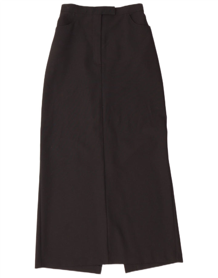 BENETTON Womens High Waist Maxi Skirt IT 44 Medium W25  Black Polyester