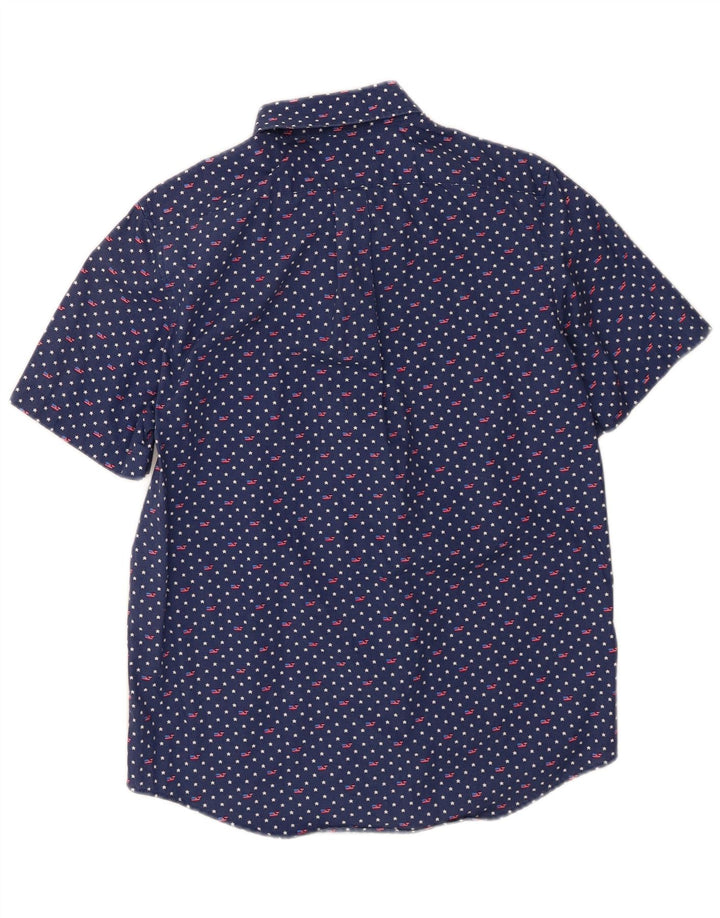 VINEYARD VINES Mens Abstract Pattern Short Sleeve Shirt Medium Navy Blue