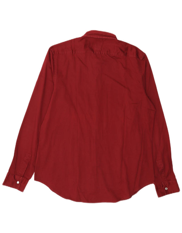 Calvin Klein Jeans Mens Shirt Large Maroon Cotton