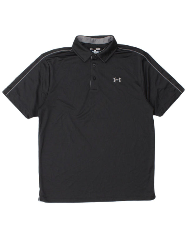 Under Armour Mens Heat Gear Polo Shirt Medium Black