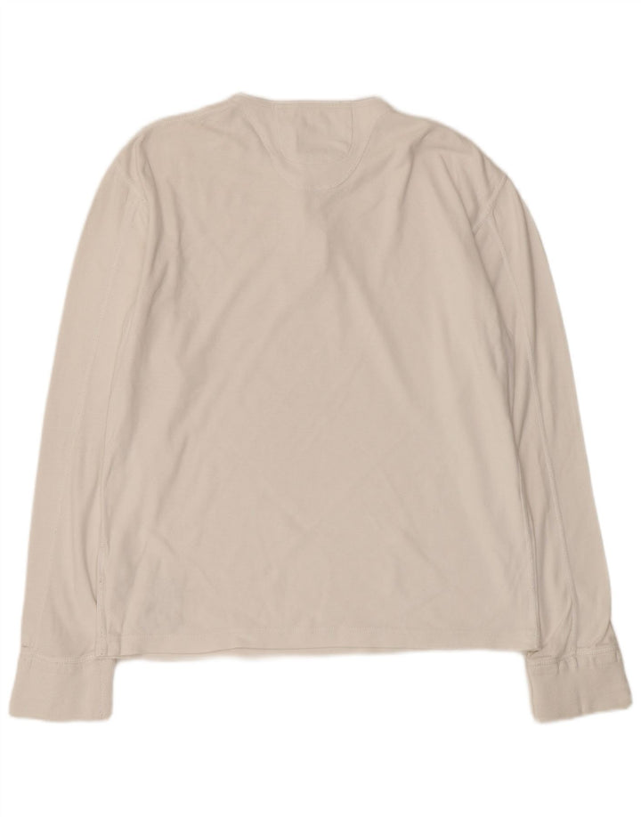 Superdry Mens Henley Top Long Sleeve XL White Cotton