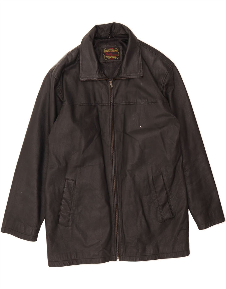 POINTERS Mens Leather Jacket UK 42 XL Black Leather Vintage Pointers and Second-Hand Pointers from Messina Hembry 