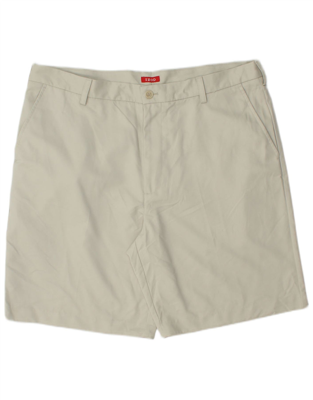 IZOD Mens Chino Shorts W40 XL Beige Polyester