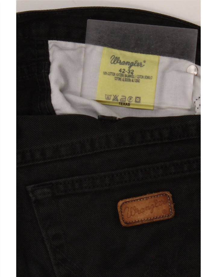 WRANGLER Mens Texas Straight Jeans W42 L32 Black Cotton