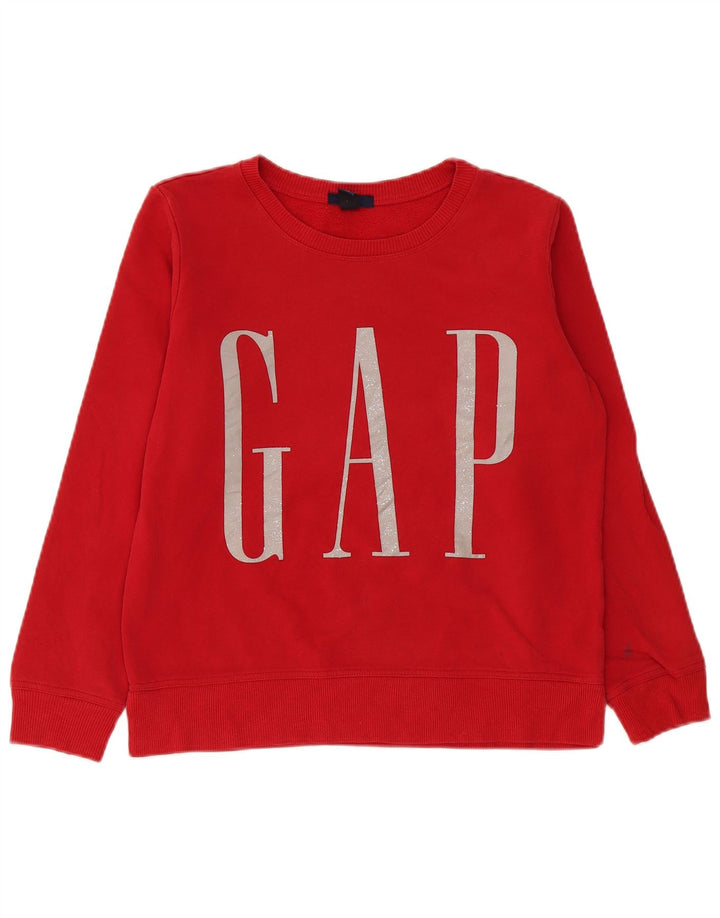 Gap Womens Graphic Sweatshirt Jumper UK 14 Medium Red Cotton