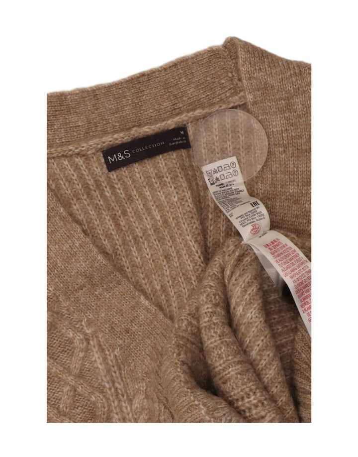 MARKS & SPENCER Womens Cardigan Sweater UK 14 Medium Beige Acrylic