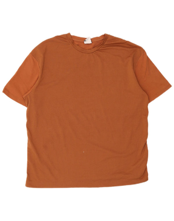 Zara Mens T-Shirt Top Large Brown Cotton