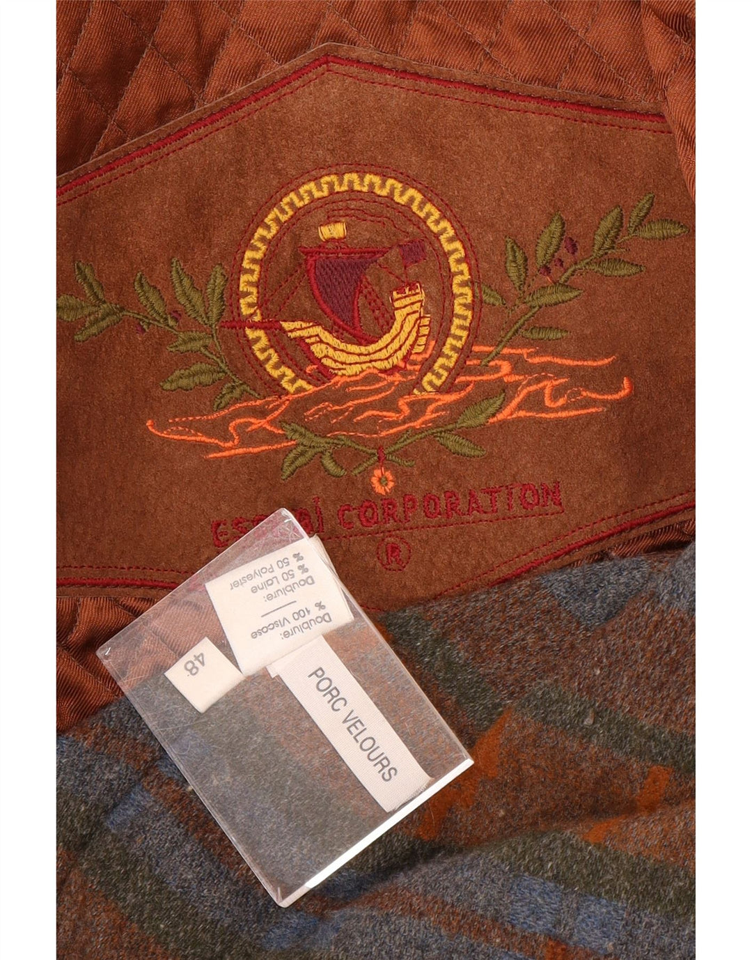 Vintage Mens Suede Jacket IT 48 Medium Brown Suede